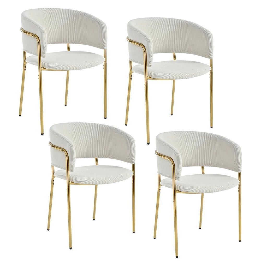 4 sedie moderne - Xylo - Piedi inclinati regolabili tessuto in velluto costato beige
