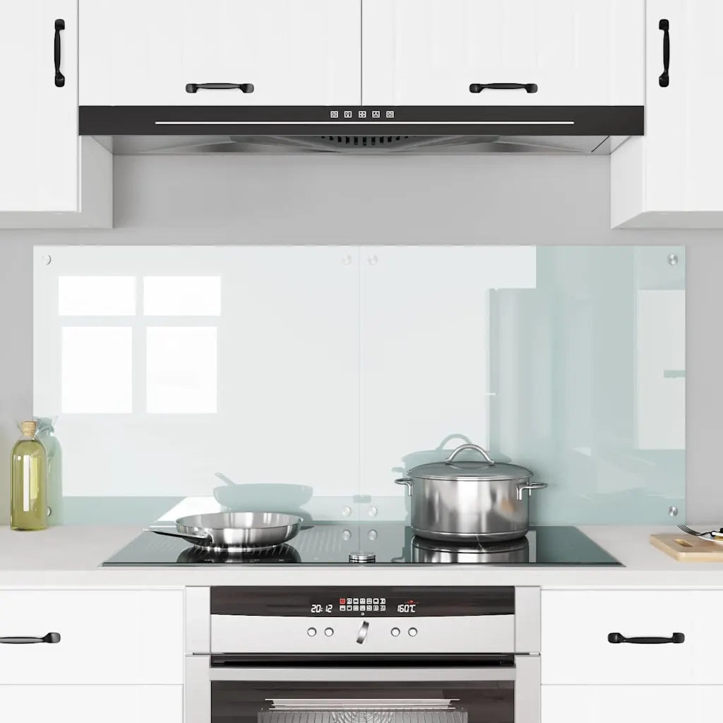 Schienale da cucina 2 pcs Bianco 70 x 60 cm vetro temperato 3415520