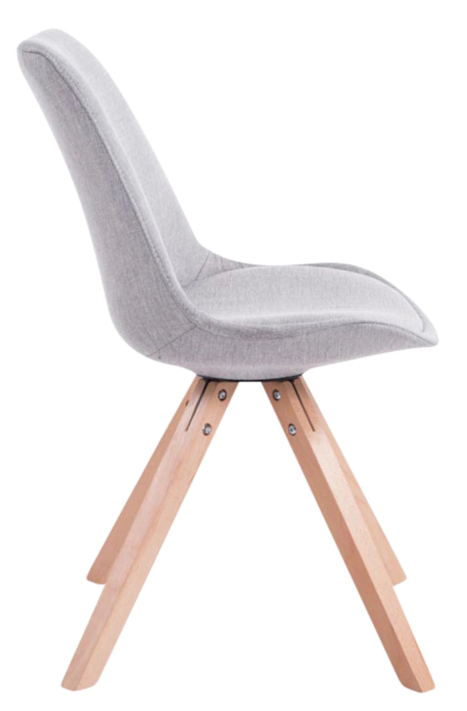Set di 4 sedie per visitatori Toulouse Fabric Square grigio,natura