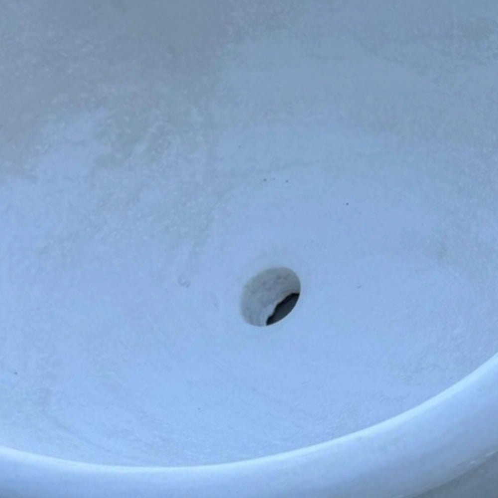 Pilozza lavabo ovale cemento calcestruzzo l.60xp.40xh.20 cm bianca serie ostuni