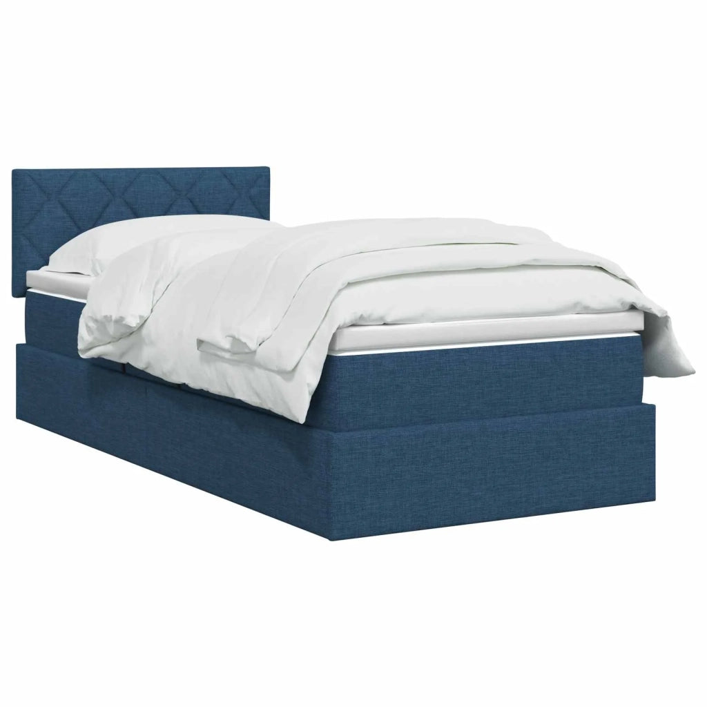 Letto con contenitore e materasso Blu 100 x 200 cm Velluto 3458669