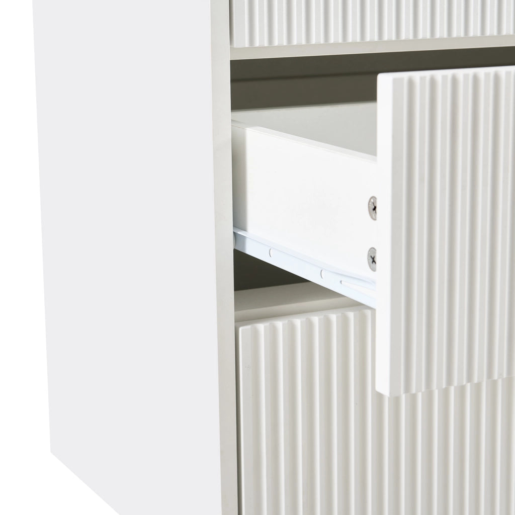 Cassettiera con 3 cassetti - per soggiorno e camera da letto - in MDF - 80x40x72 cm - bianco