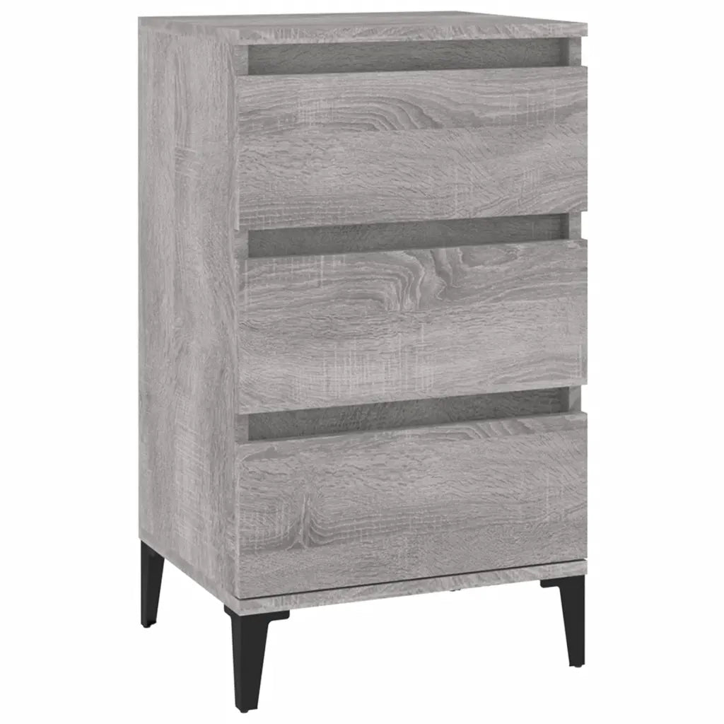 Comodino Grigio Sonoma 40x35x70 cm in Legno Multistrato 819674