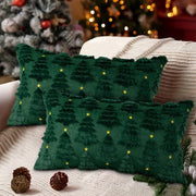 Set di 2 cuscini di copertura per divano 30 x 50 cm - Plush - Disegno di albero di Natale/Stella - Molto morbido - Decorativo per soggiorno/camera da letto - Cuscini di copertura