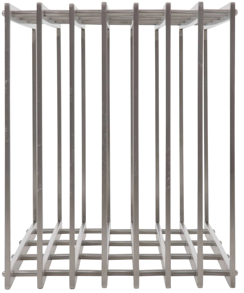 Portalegna Irving in robusto acciaio inox 40x50x100 cm