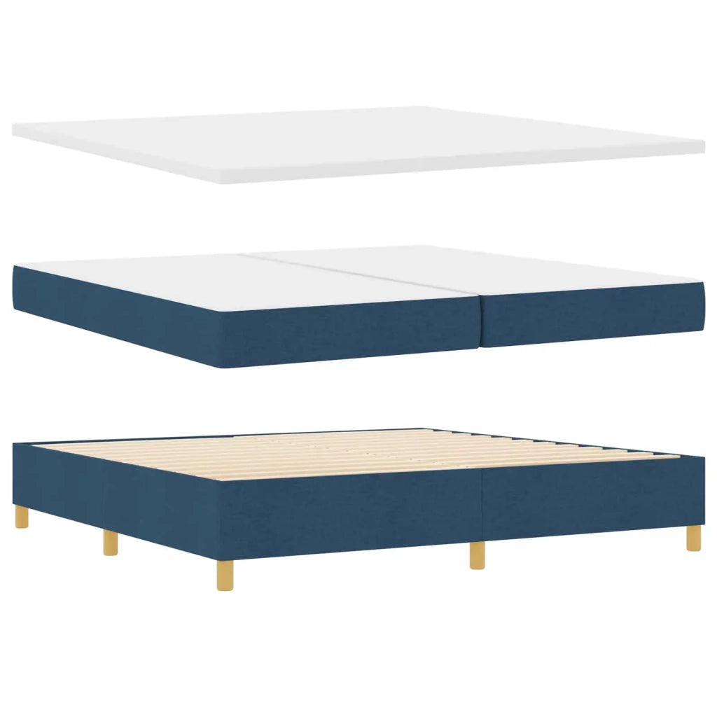 Letto a molle con materasso Blu 200 x 200 cm Tessuto 3339727
