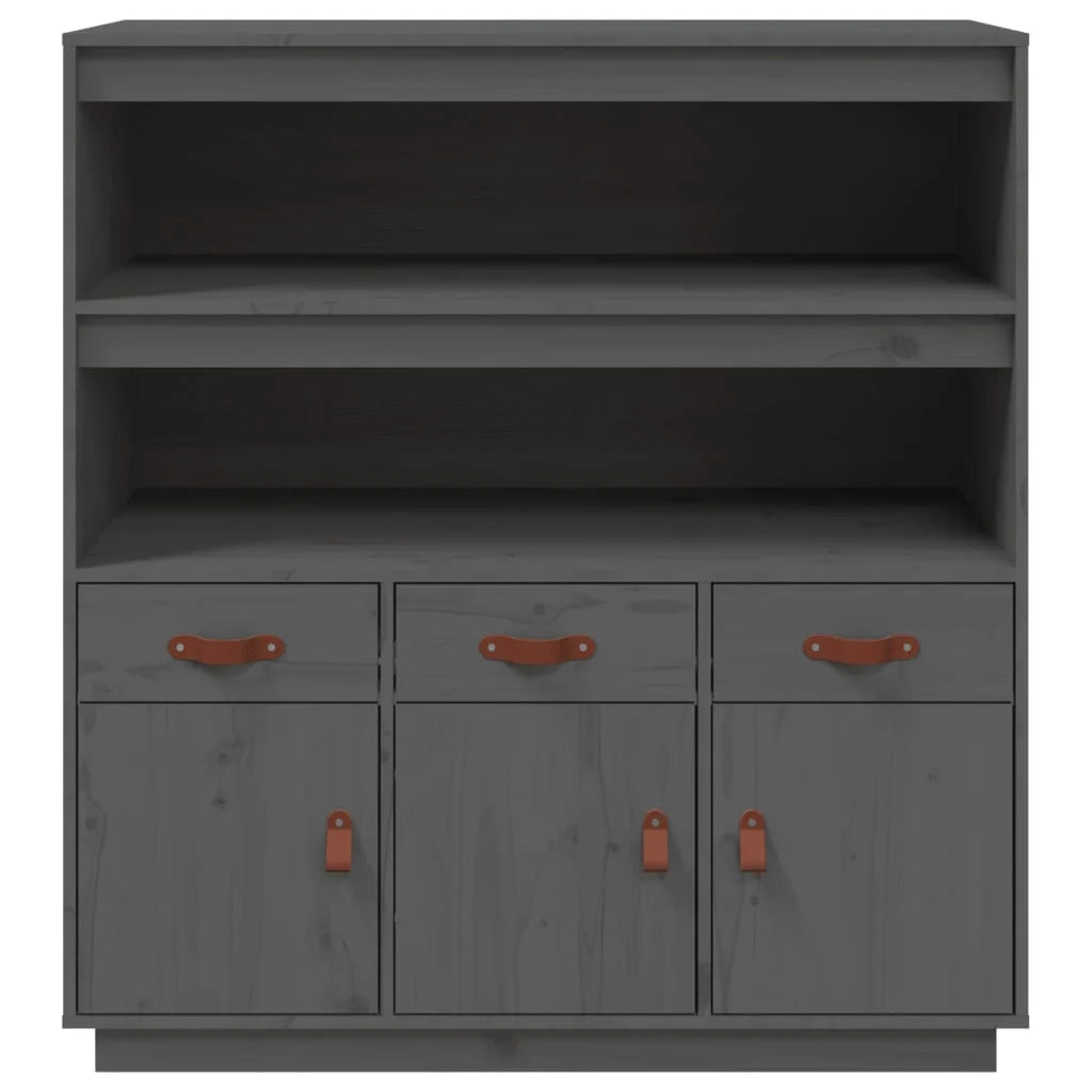 Buffet credenza cassettiera armadio mobile contenitore organizer cucina soggiorno salotto alto 100 x 40 x 108,5 cm legno massello di pino grigio 02_0034222