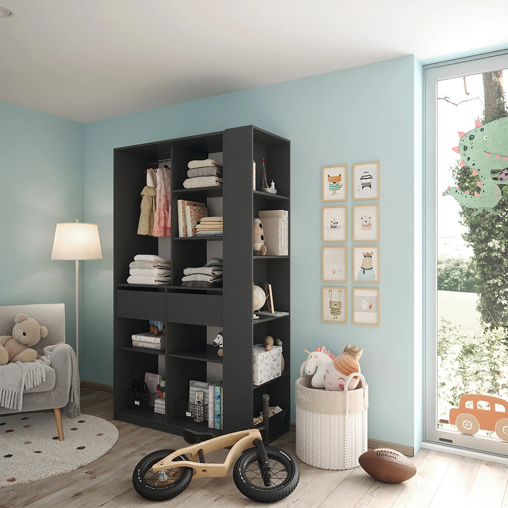 Armadio Elmo Antracite 50 x 200 cm Set di 2 Vicco