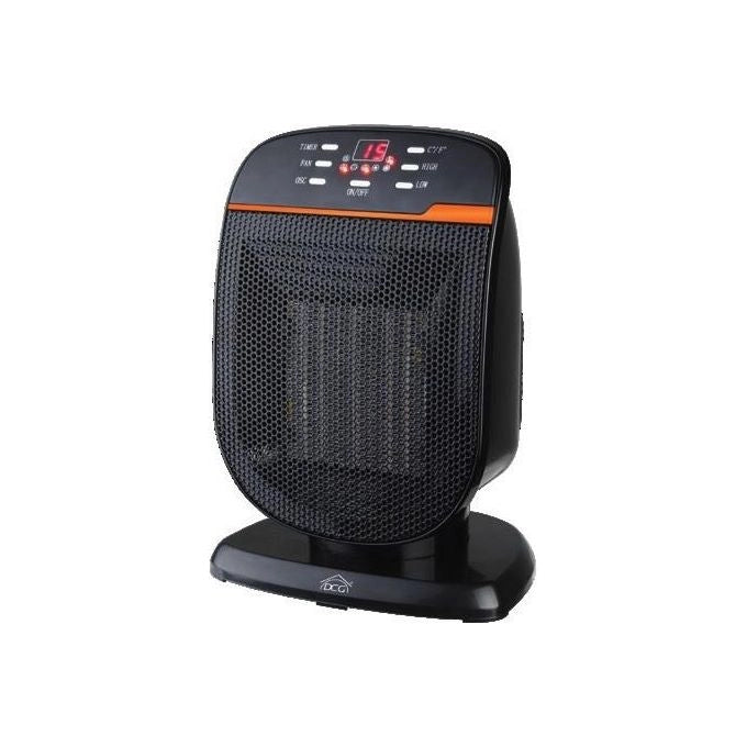 DCG Eltronic PTC180 stufetta elettrica Interno Nero, Arancione 1800 W Riscaldatore ambiente elettrico con ventilatore