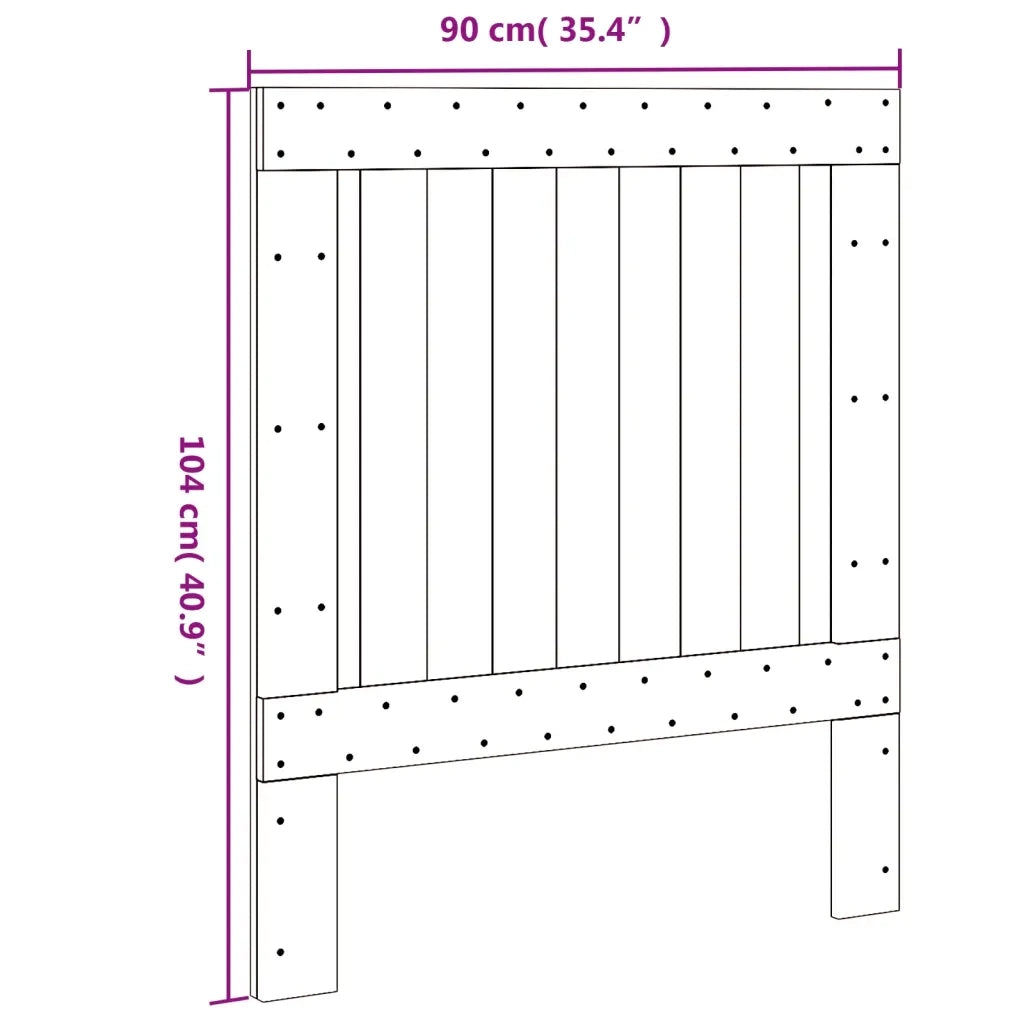 Testiera 90x104 cm in Legno Massello di Pino 358390