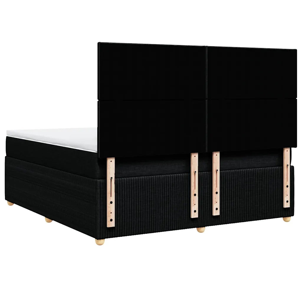 vidaXL Giroletto a Molle con Materasso Nero 180x200 cm in Tessuto