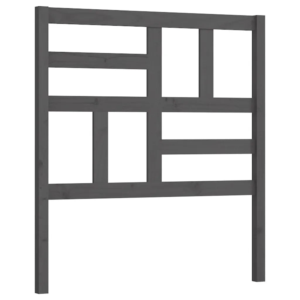 Testiera per Letto Grigia 106x4x104cm in Legno Massello di Pino