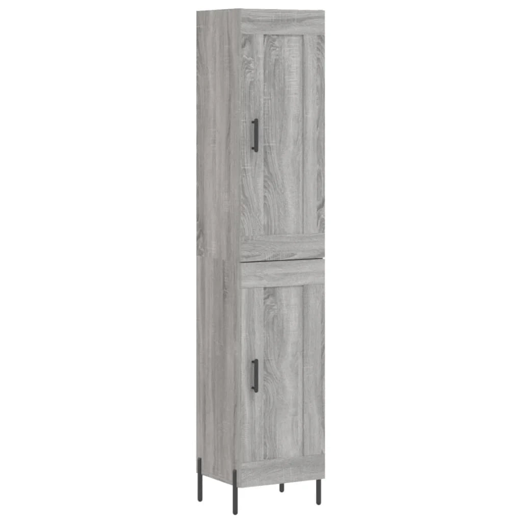 Buffet credenza cassettiera armadio mobile contenitore organizer cucina soggiorno salotto rovere Sonoma alto 34,5 x 34 x 180 cm legno ingegnerizzato grigio 02_0035229