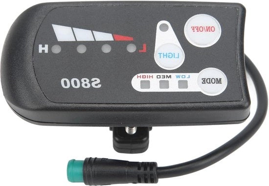 Display e-bike elettrico S800 con LED e misuratore di 36V 48V - Connessione acqua resistente - Universale - Accessorio per bicicletta elettrica