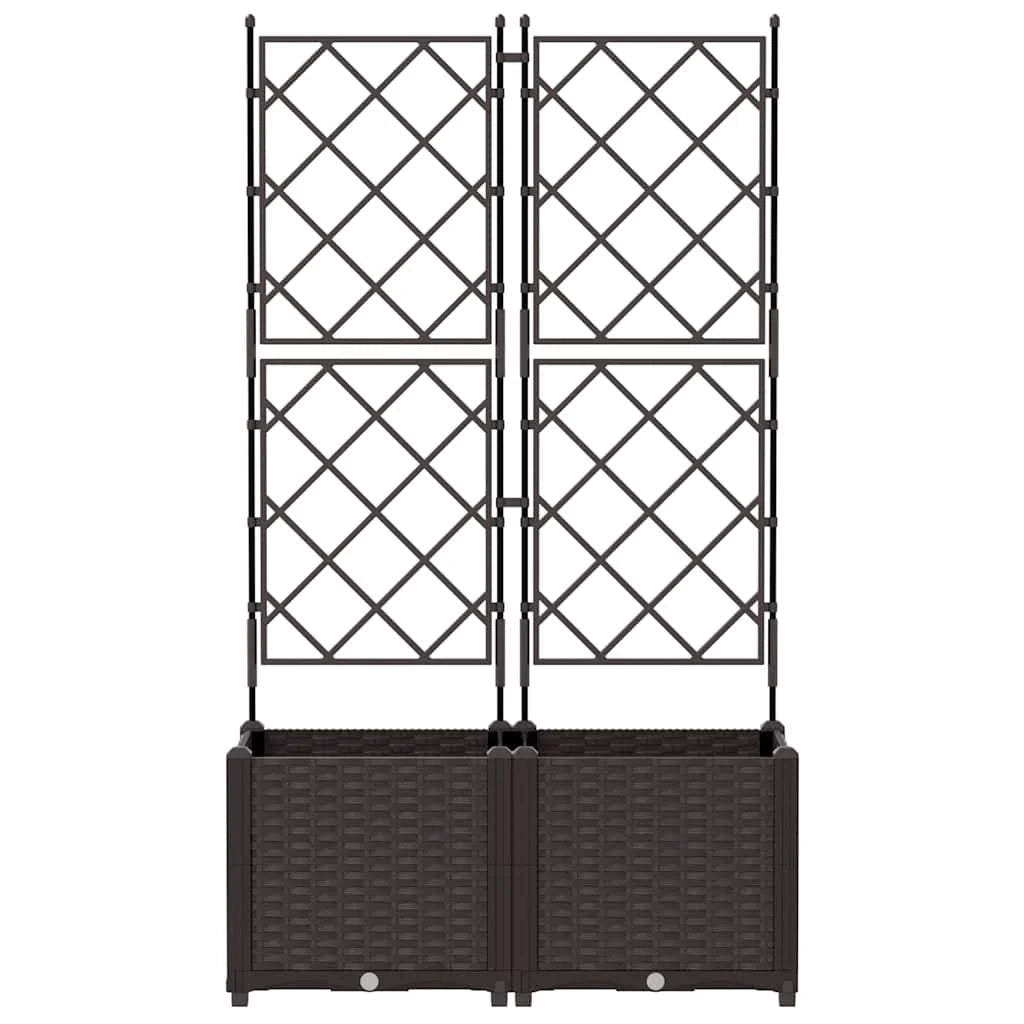 Set di 2 fioriere da giardino in acciaio marrone resistenti e moderne 80 x 40 x 143 cm 02_0058513