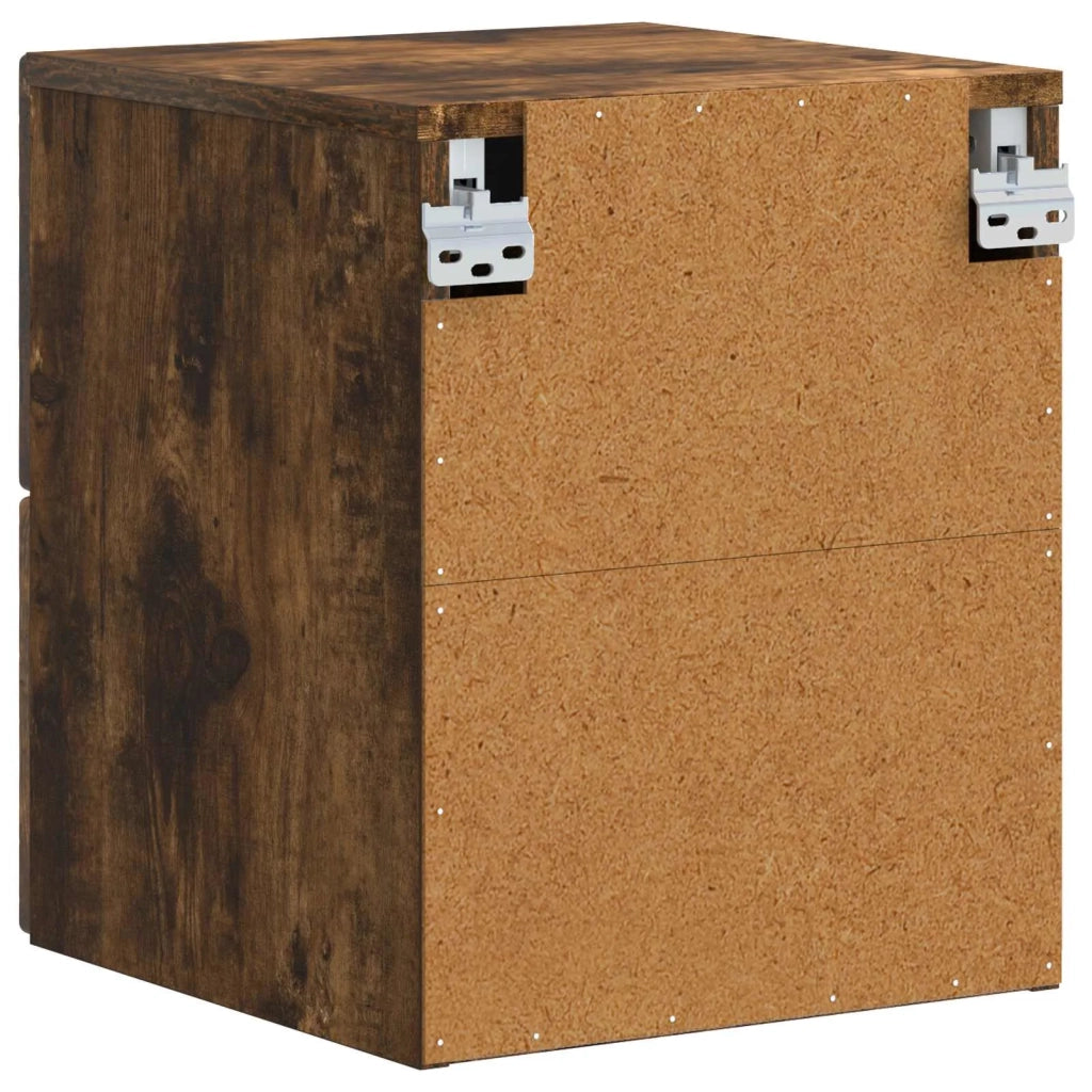 Mobiletto da notte a muro Rovere Fumo 34,5 x 33 x 40 cm 898815
