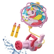 Trade Shop - Pistola Ad Acqua Con Zaino Giocattolo Per Bambini Unicorno Spiaggia Estate 1300ml 618547 -