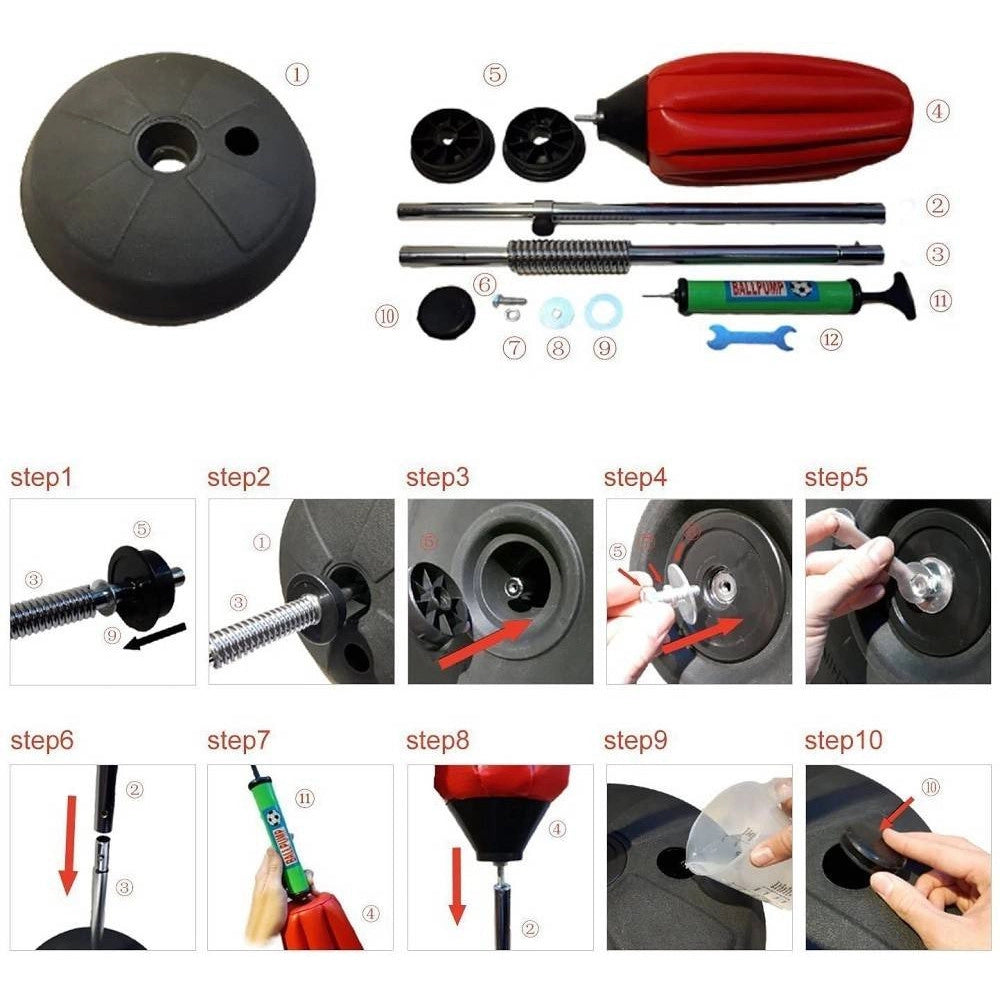 Trade Shop - Punching Ball Boxe Palla Base Alto 1,2mt Con Guanti Guantoni Adulti Adolescenti -