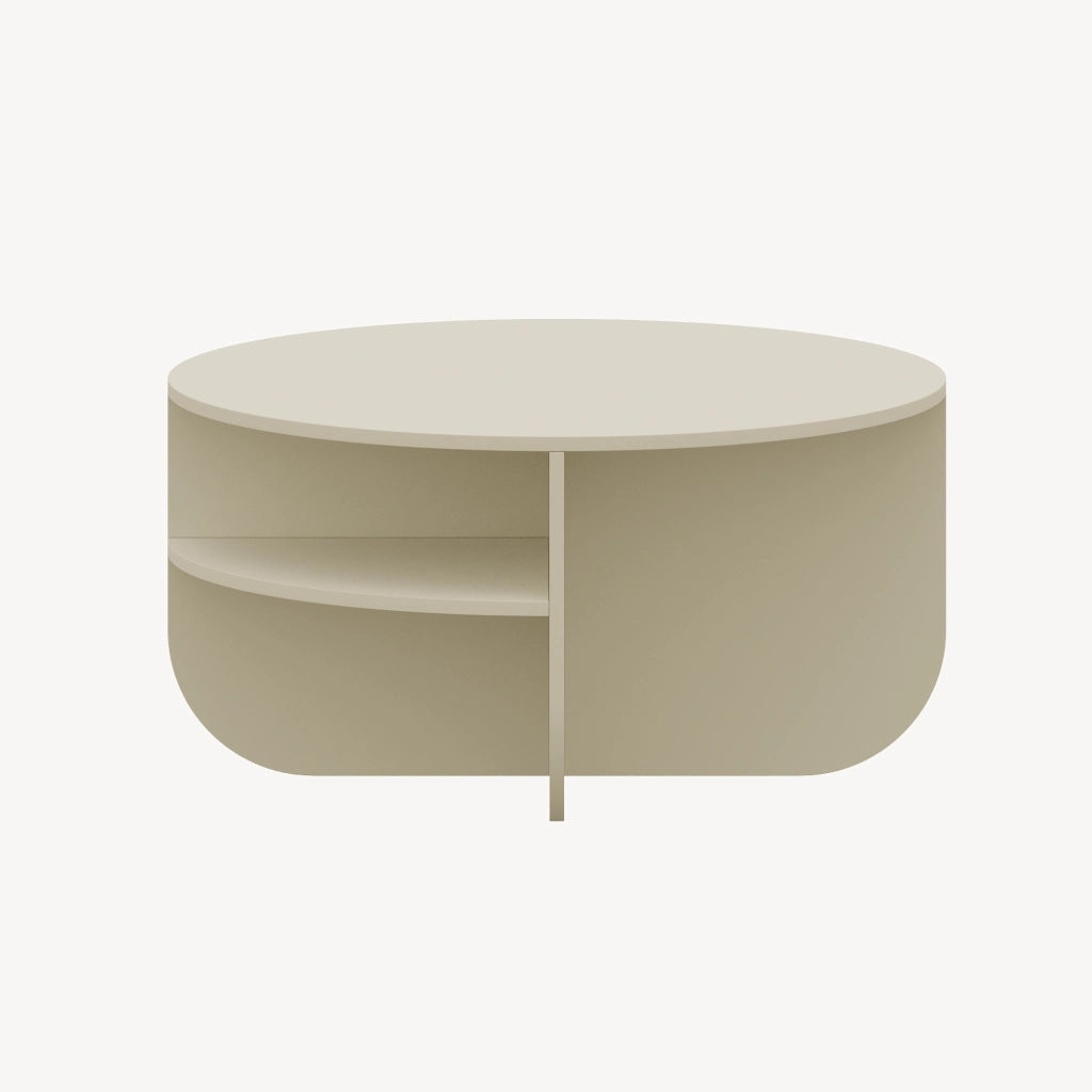 Tavolino Rotondo Reykhon Ø80 x 41 cm Color Avena Oatmeal [en.casa]