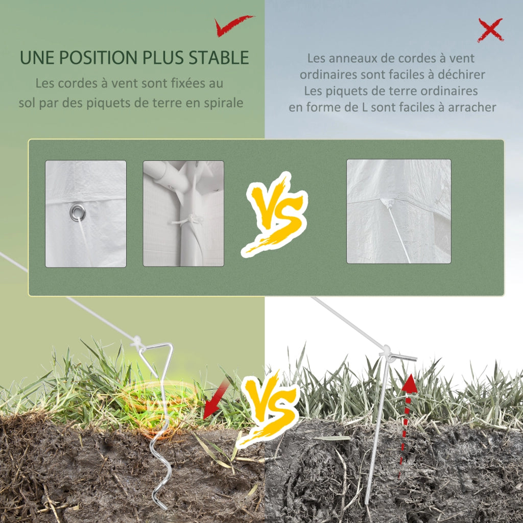 Tenda da giardino 6 pareti amovibili ¨C zephmum ¨C 6x3 m bianco