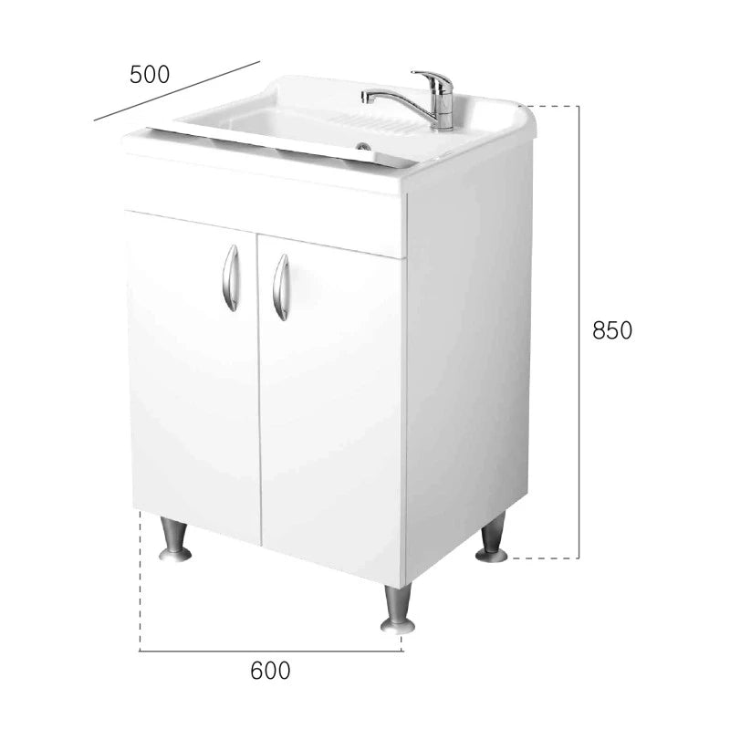 Set mobile bagno/lavanderia ECO con lavatoio 60x50 e pensile