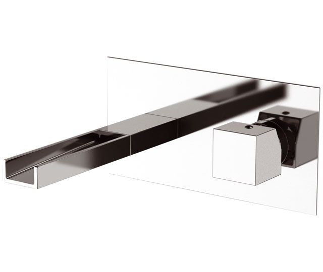 Miscelatore made in italy ad incasso per lavabo, design quadro - serie cube waterfall