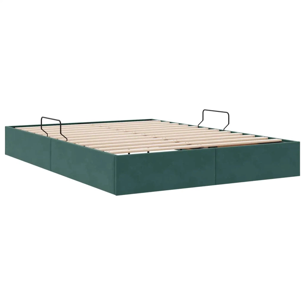 Letto ottomano Verde Scuro 140 x 200 cm Velluto 3442889