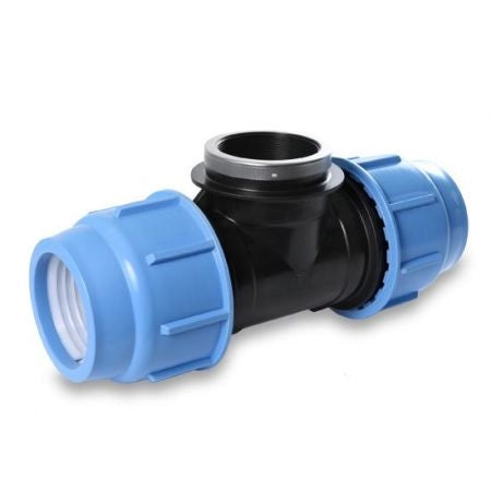 TEE A 90  ° CON DERIVAZIONE FEMMINA  EE ? 32x3/4x32 - UNIDELTA