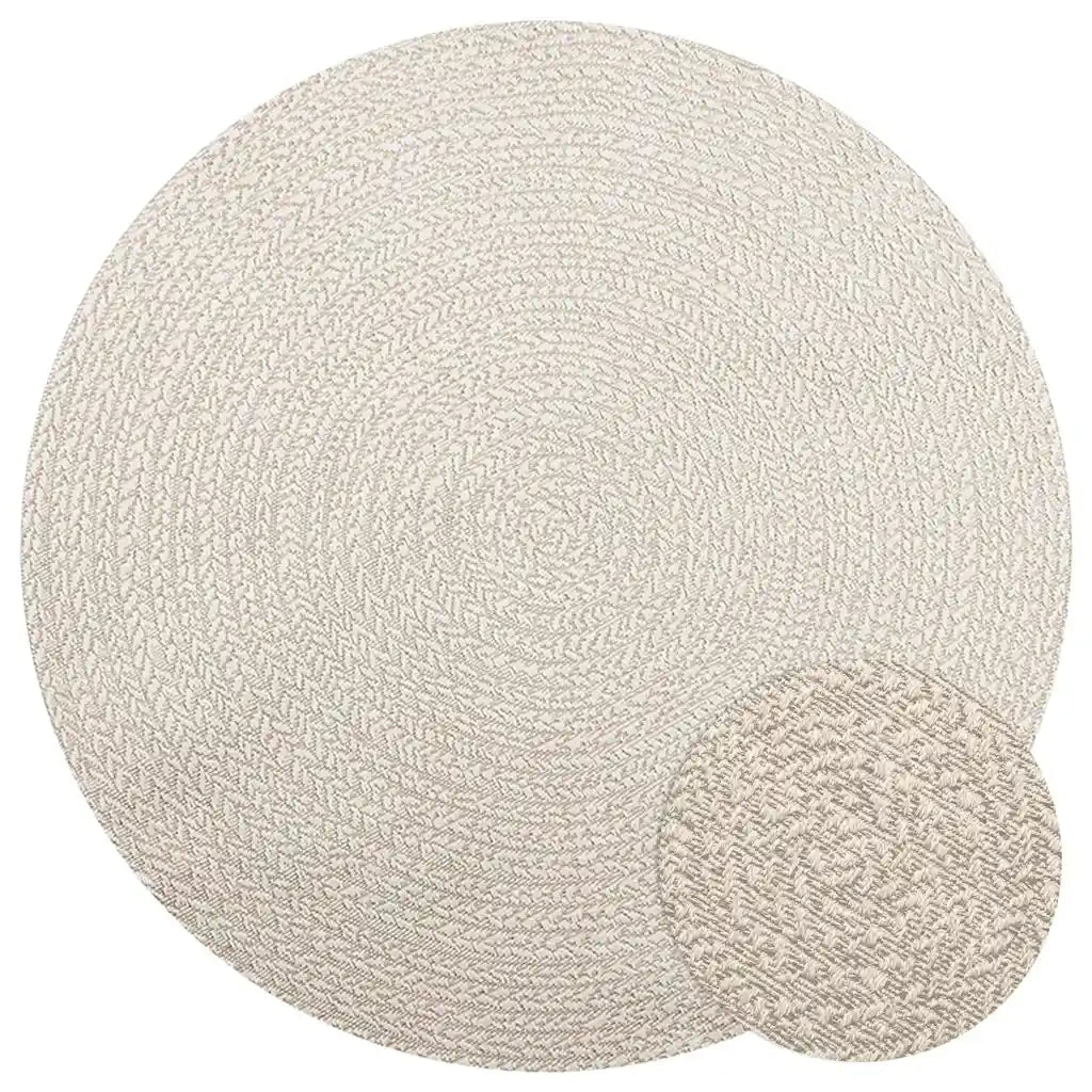 Tappeto ZIZUR Crema Ã˜ 160cm Aspetto Iuta per Interni ed Esterni