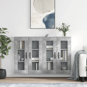 Armadietti a Parete 2 pz Grigio Cemento in Legno Multistrato 3197973