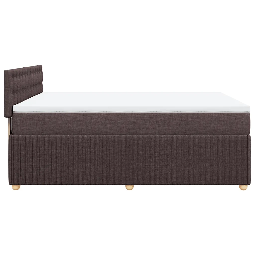 Giroletto a Molle con Materasso Marrone Scuro 140x190cm Tessuto 3287468