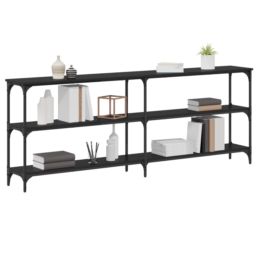 Tavolino in rovere nero 200x29x75 cm legno ingegnerizzato