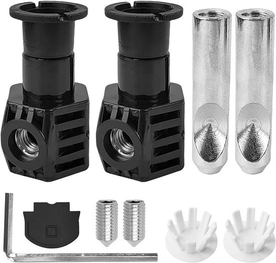 Set di fissaggio intelligente per water - per water a parete - nero - 4 pezzi