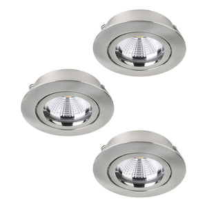 Faretto Incasso Contemporaneo Tedo 1 Alluminio Nichel Satinato 3 Luci Gu10 4,8W