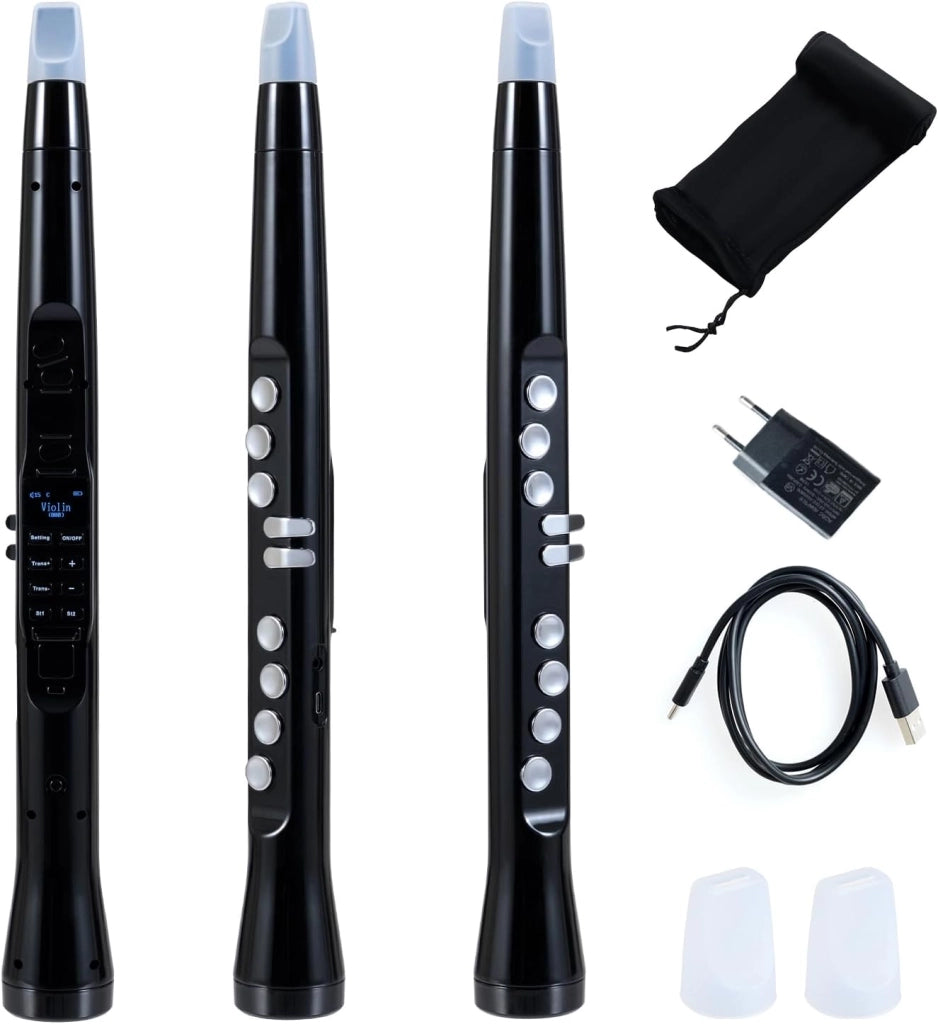 Strumento a Fiato Elettronico, Sassofono Digitale Portatile con MIDI Wireless,LCD HD, 100 Toni, Altoparlante HIFI, Gamma di 4 Ottave e 2 Diteggiature, per Principianti e Adulti