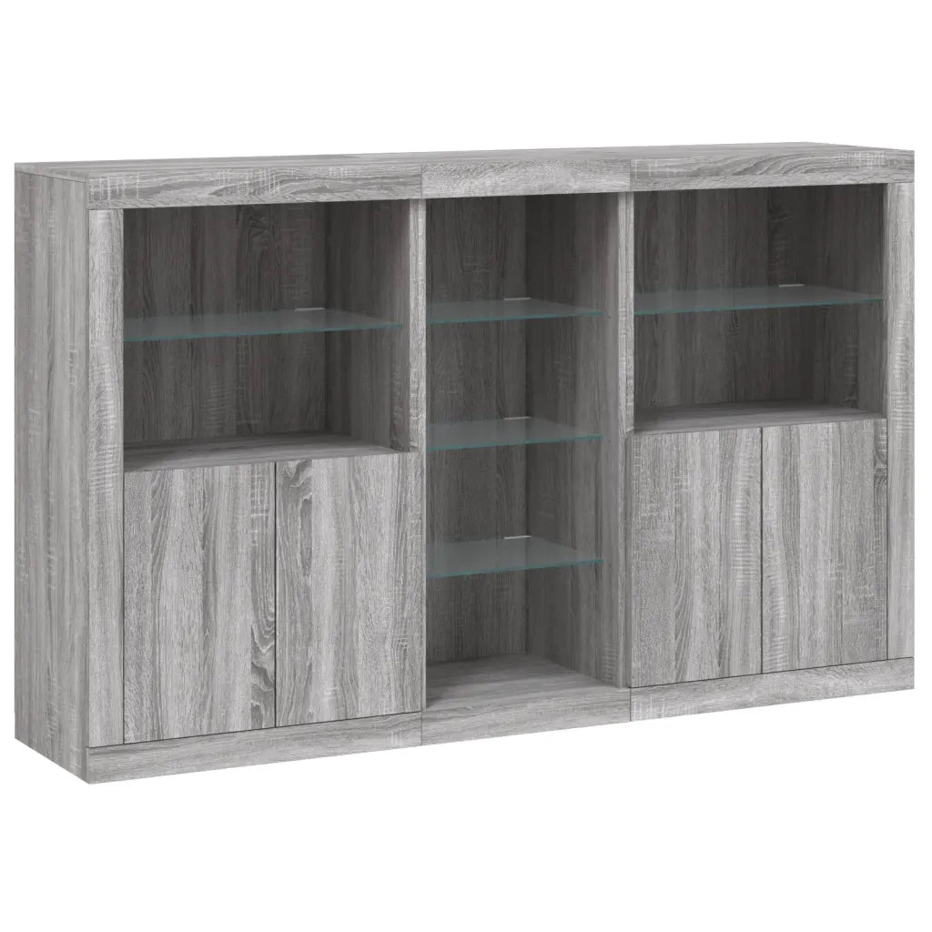 Credenza con Luci LED Grigio Sonoma 162x37x100 cmcod mxl 109862