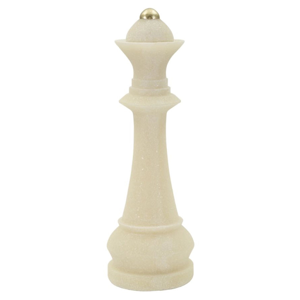 Scultura Scacchi 2, Bianco, Poliresina, 12x12x36 cm