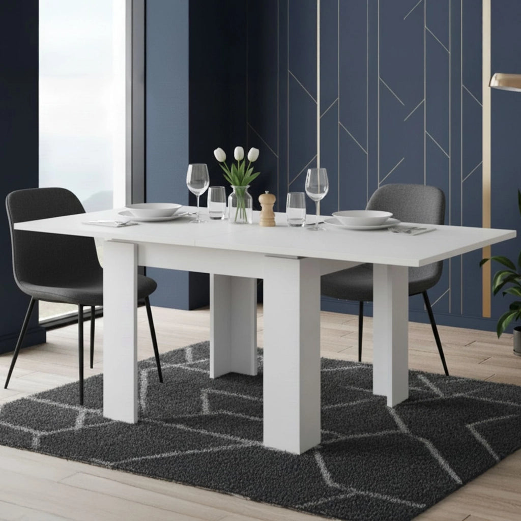 Popoli, Tavolo Allungabile Allungabile, 180x90x78h cm Bianco