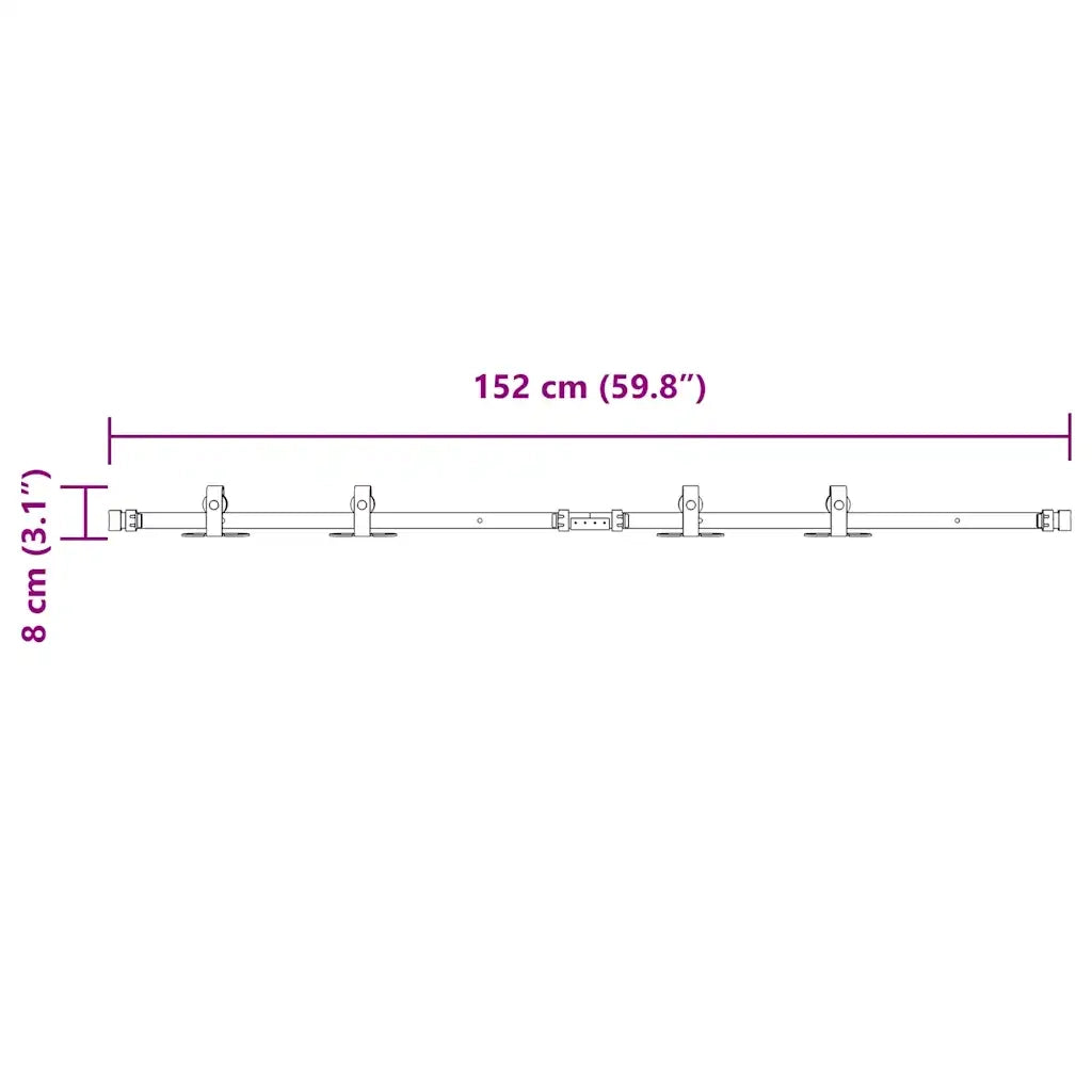 Kit Anta Scorrevole per Armadio 152 cm in Acciaio al Carbonio 4009674