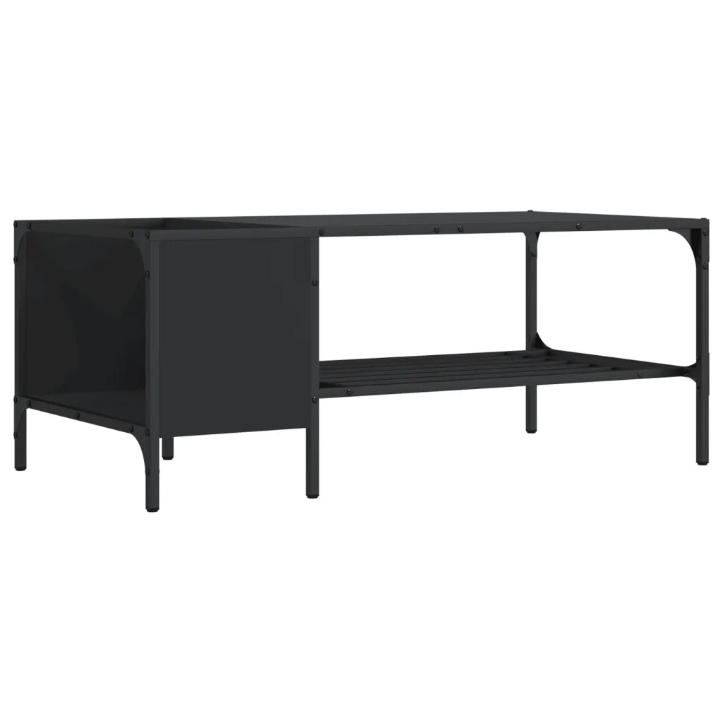 Tavolino Salotto con Ripiano Nero 100x51x40cm Legno Multistrato 837732