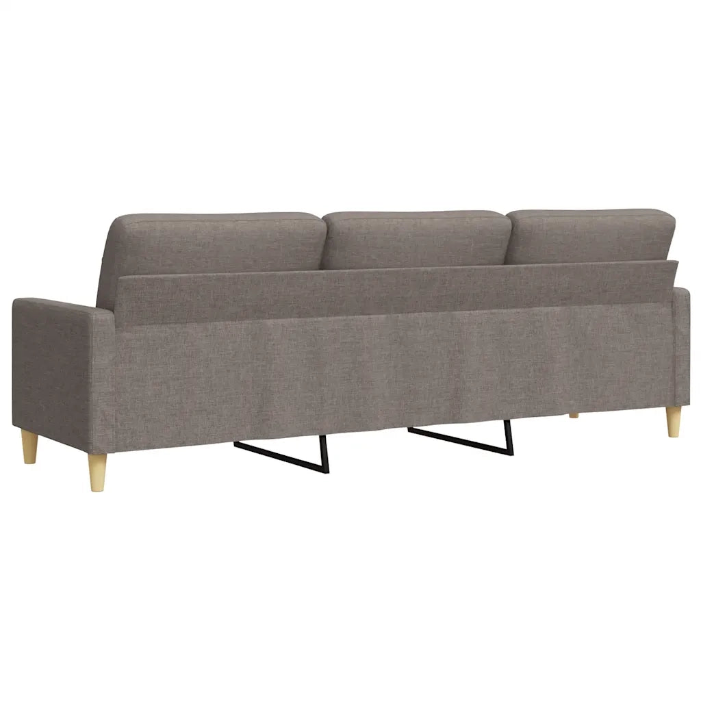 Divano a 3 Posti-Sofa 3 Posti Tortora 210 cm in Tessuto