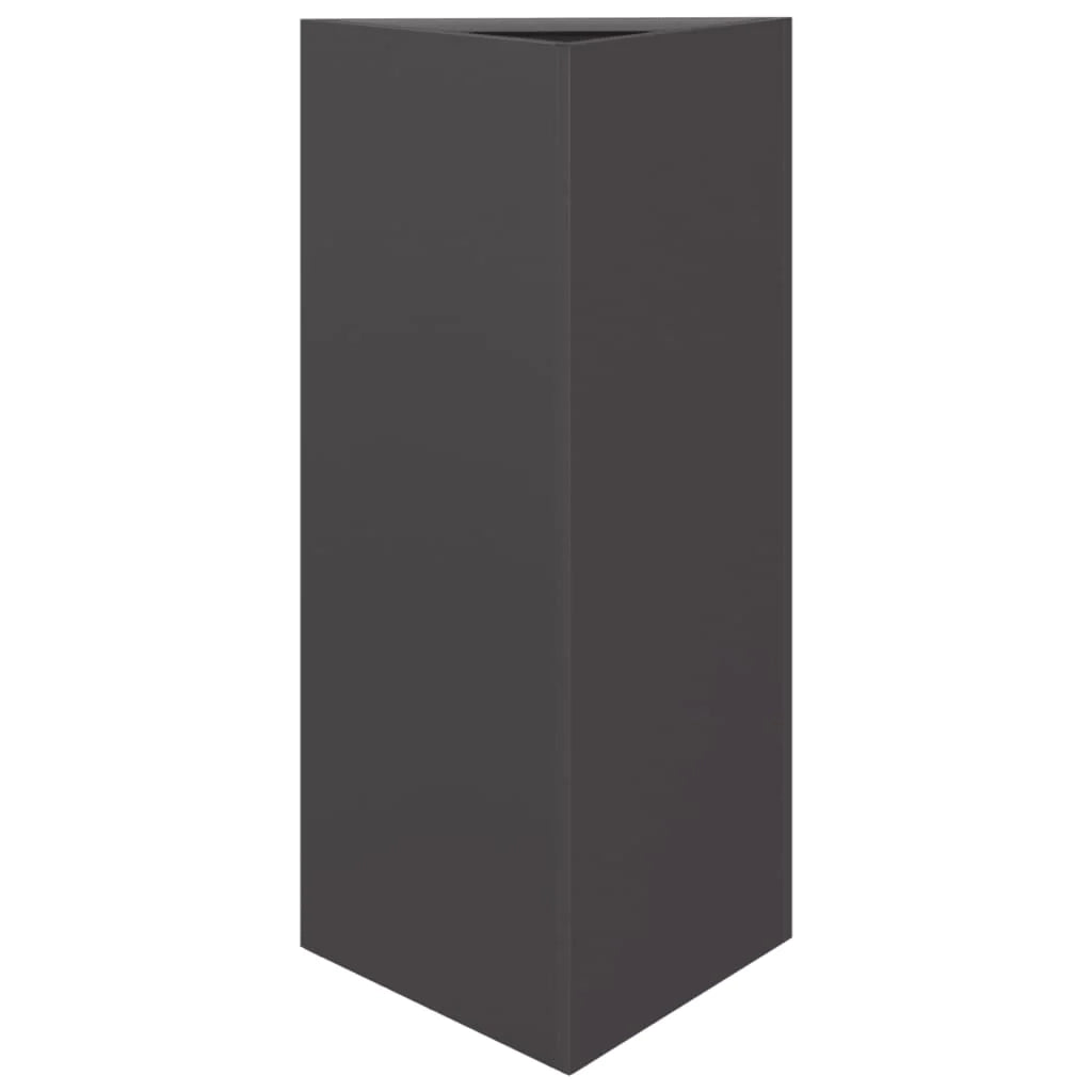 Fioriera rialzata triangolare per piante fiori e patio/giardino 40 x 34,5 x 70 cm acciaio nero 02_0038810