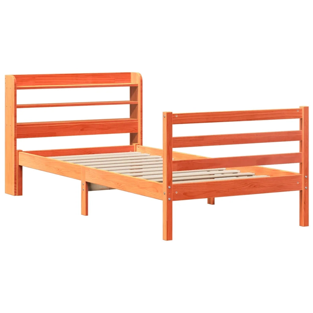 Letto senza Materasso Marrone Cera 75x190 cm in Legno di Pino 3306655