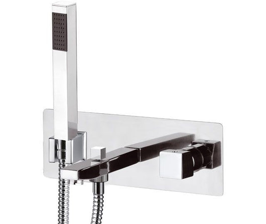 Miscelatore serie cube waterfall per vasca da incasso dotato di kit doccia made in italy