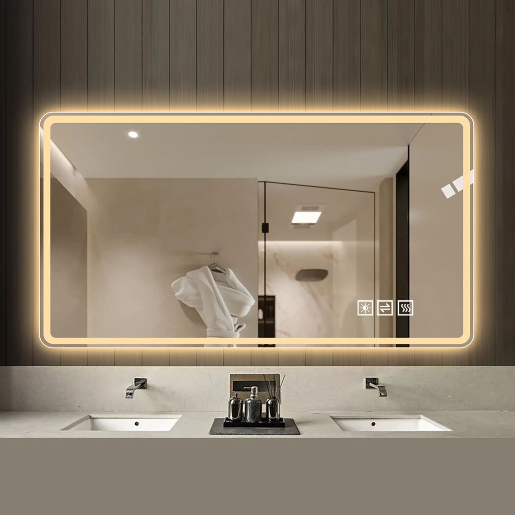 Specchio LED bagno 60x100 cm antiappannamento dimmerabile IP44