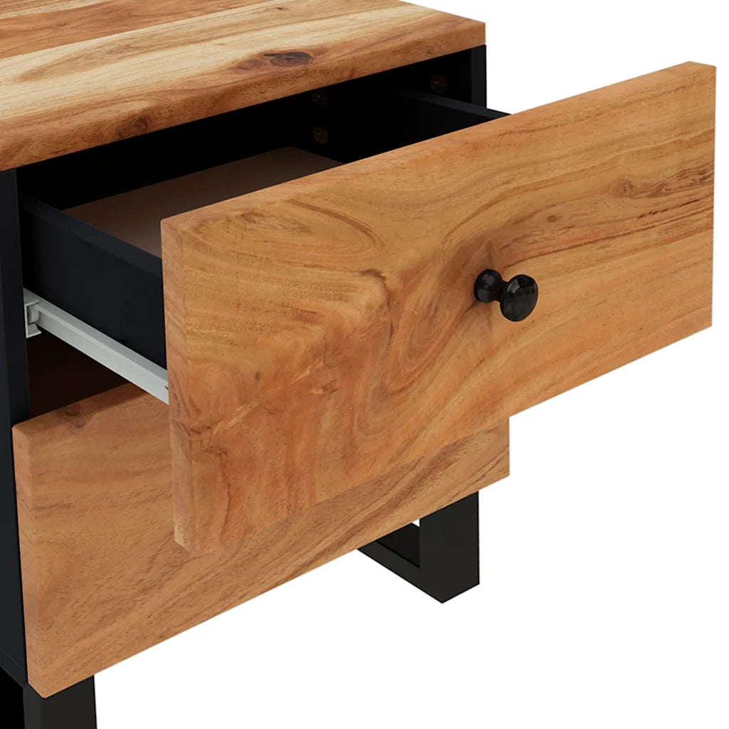 Comodini 2pz 40x33x46 cm in Legno Massello di Acacia 345217