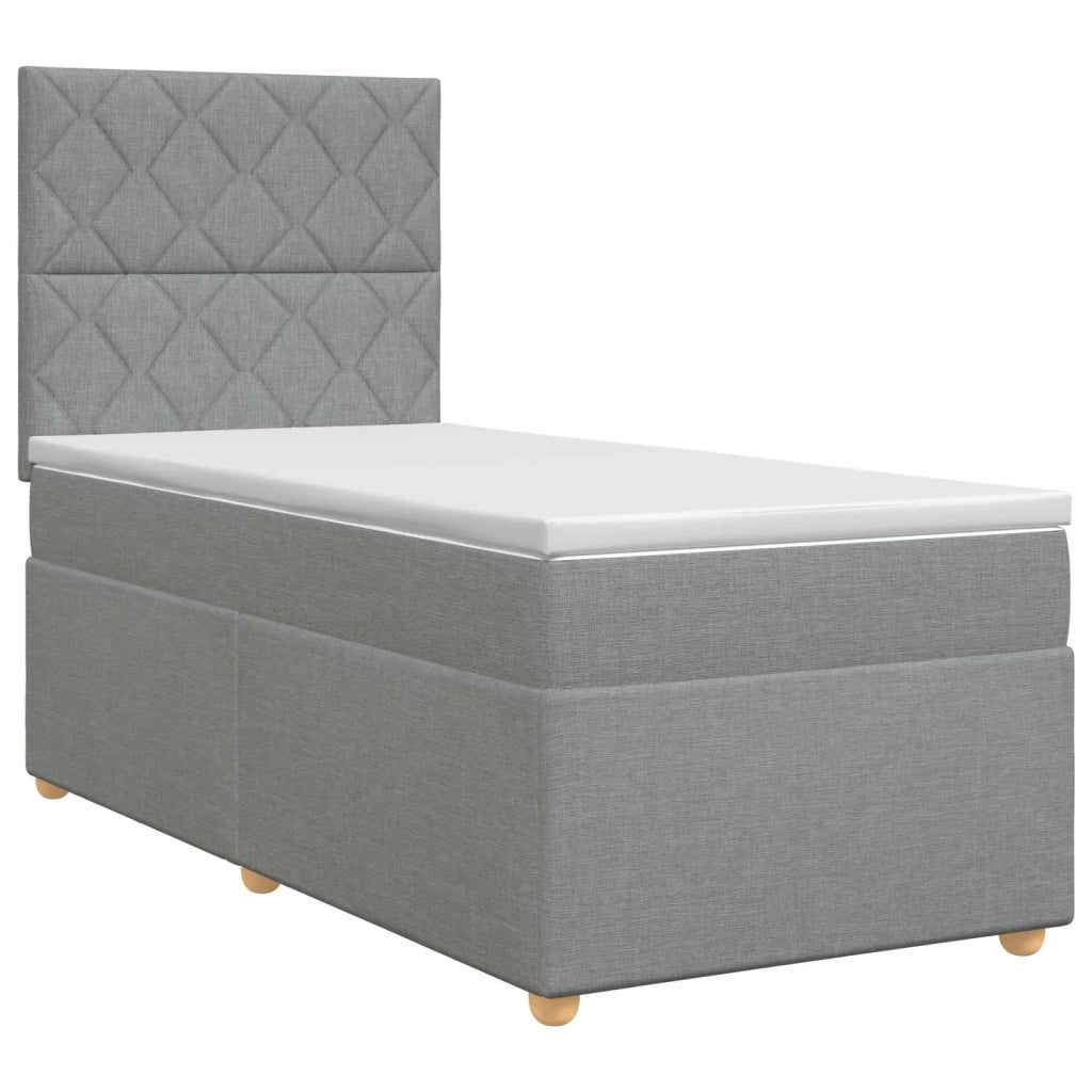 Letto box spring con materasso Grigio Chiaro 80 x 200 cm 3453760