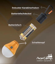Lampada da Campeggio a Led Orangione Funziona con Batterie Lampada da Sospensione per Campeggio Lampada da Esterno Gadget di Illuminazione Lampada da Emergenza - 3 Batterie AAA Incluso