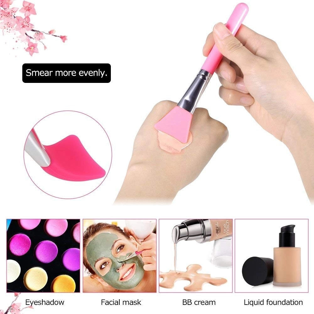Trade Shop - Pennello Piatto Silicone Triangolare Applicare Maschera Viso Spazzola Make Up -