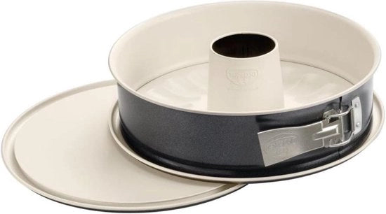 Bacchetta a forma di foglia da 28 cm fondo piatto con protezione contro le gocce ILAG rivestimento antiaderente crema antracite Quantità 1 pezzo